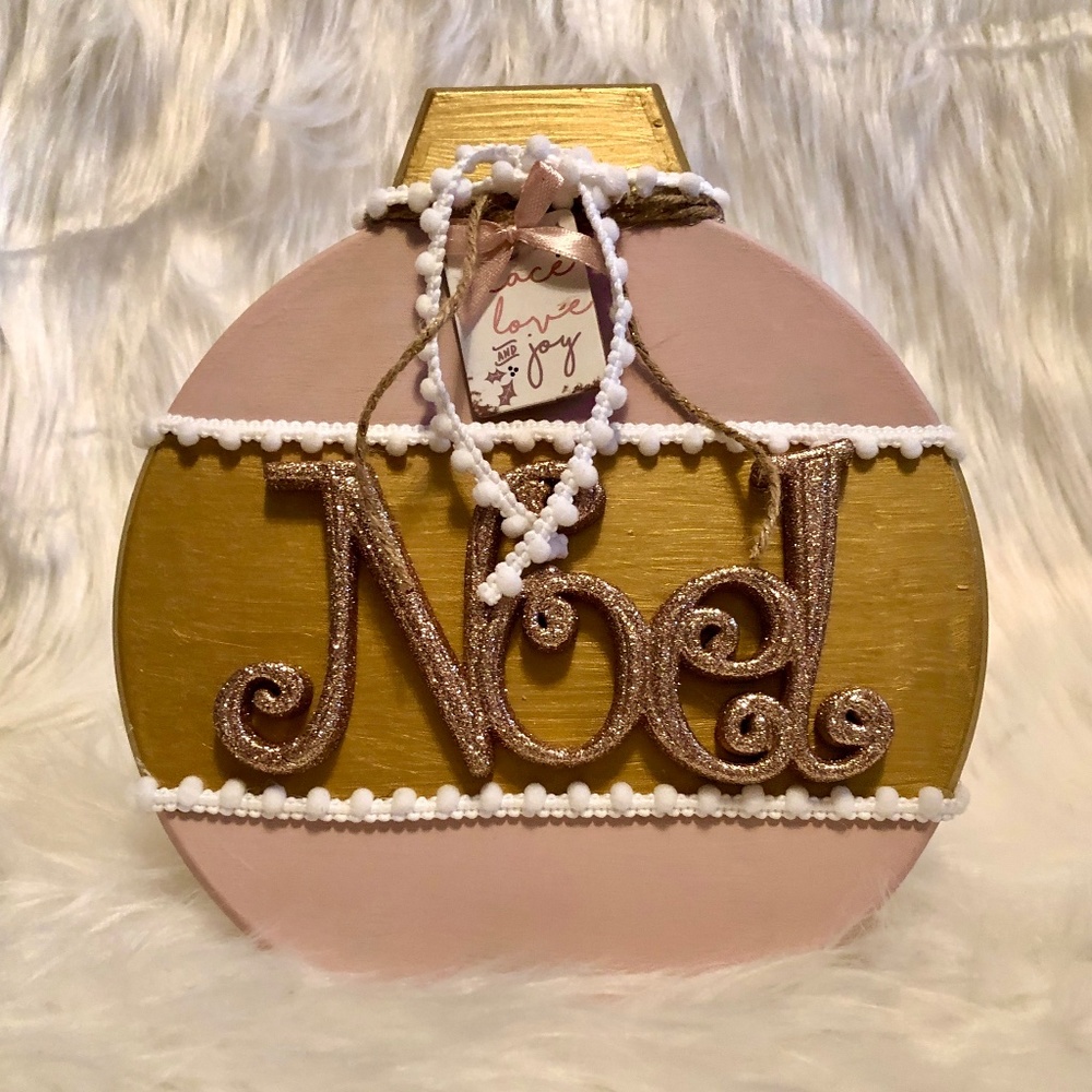 Pink & Gold Noel Ornament Christmas Decor